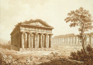 The Temple of Neptune and the Basilica at Paestum by Franz Kaisermaan